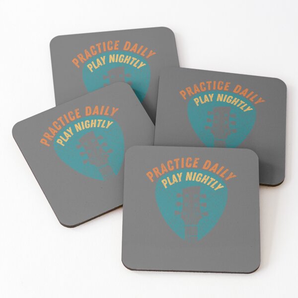 Item preview, Practice Daily Play Nightly Guitar, music and plectrum lover retro vintage designed and sold by facePale.