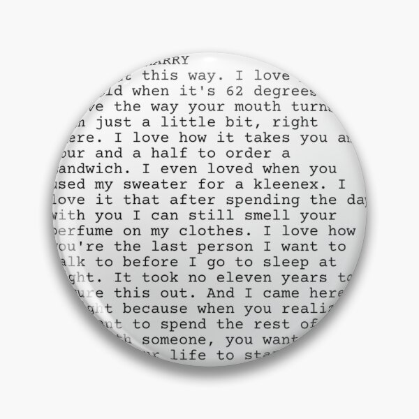 Item preview, When Harry Met Sally Quote designed and sold by KatlynBotsford.