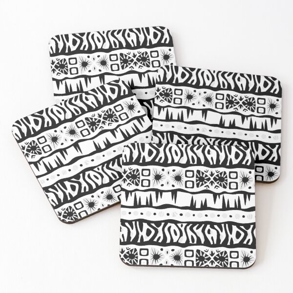 Item preview, Tribal Mudcloth Style Pattern in Black and White designed and sold by SoccaTamam.