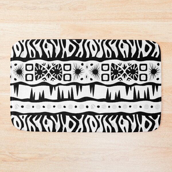 Item preview, Tribal Mudcloth Style Pattern in Black and White designed and sold by SoccaTamam.