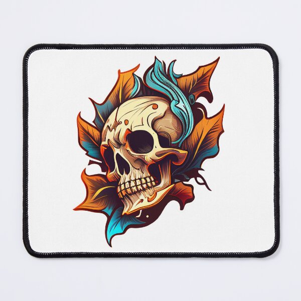 Item preview, Skull with Leaves designed and sold by BoneyardGrafix.