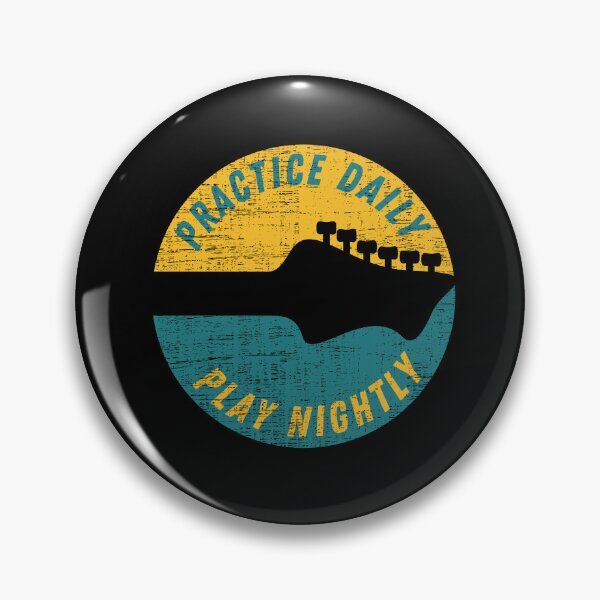 Item preview, Practice Daily Play Nightly Guitar, music and plectrum lover retro vintage designed and sold by facePale.