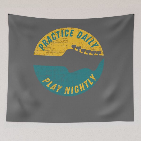 Item preview, Practice Daily Play Nightly Guitar, music and plectrum lover retro vintage designed and sold by facePale.