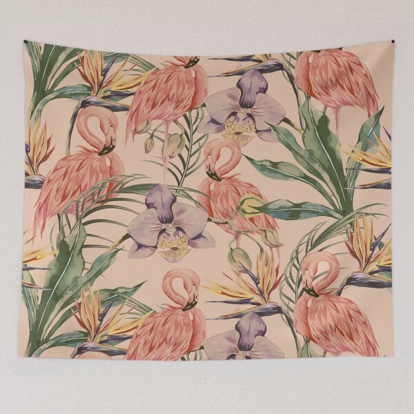 Item preview, Tropical Flowers Palm Leaves designed and sold by SunMayDown.