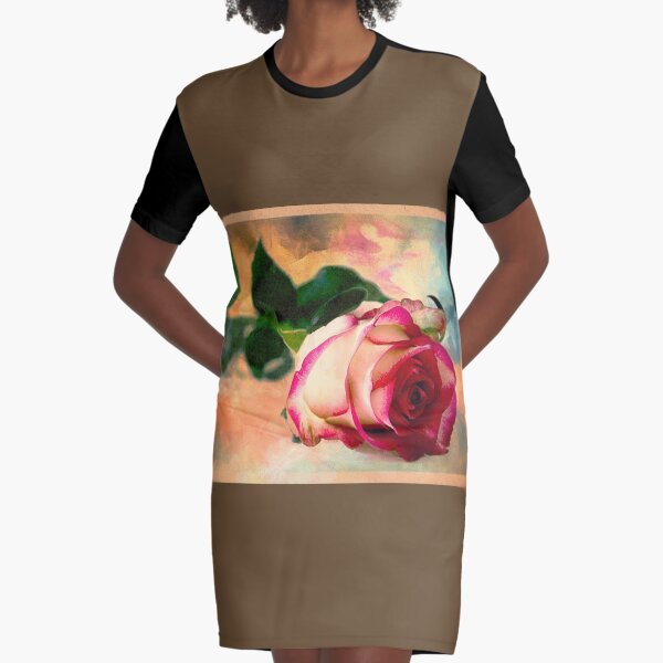 This Rose is For You Graphic T-Shirt Dress