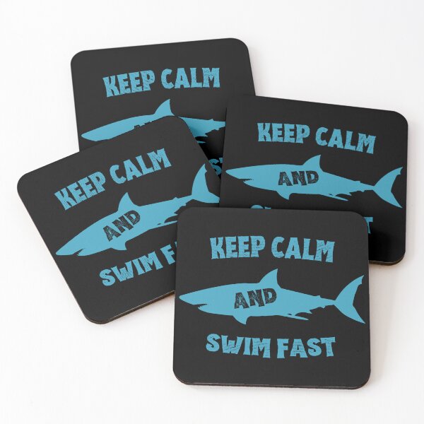 Item preview, Keep Calm and Swim Faster - Cool Shark designed and sold by astralsecret.