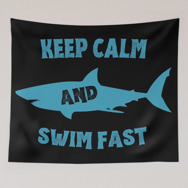 Item preview, Keep Calm and Swim Faster - Cool Shark designed and sold by astralsecret.