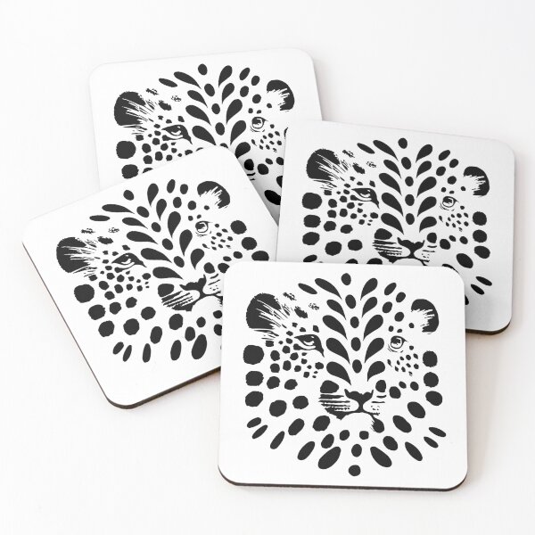 Item preview, cheetah with dots points face black white designed and sold by badbug.