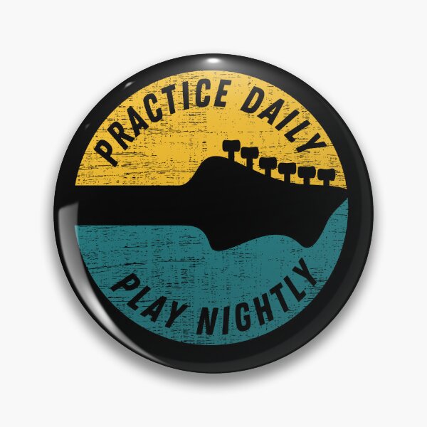 Item preview, Practice Daily Play Nightly Guitar, music and plectrum lover retro vintage designed and sold by facePale.