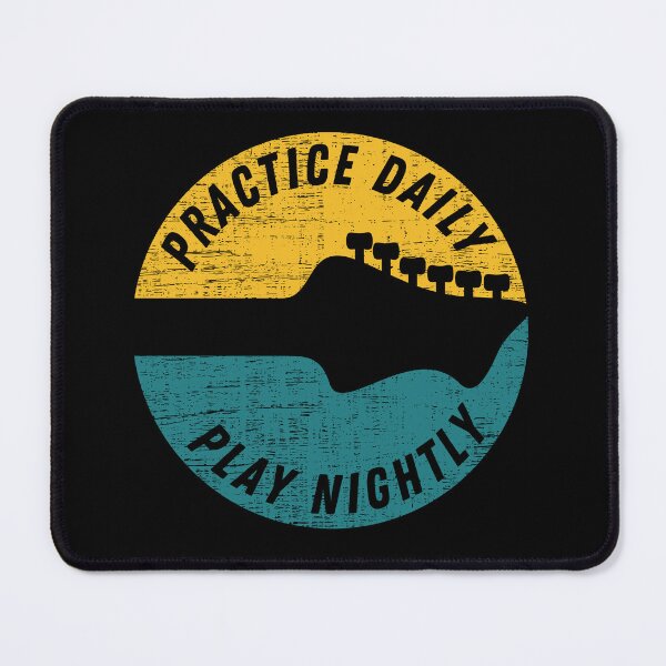Item preview, Practice Daily Play Nightly Guitar, music and plectrum lover retro vintage designed and sold by facePale.