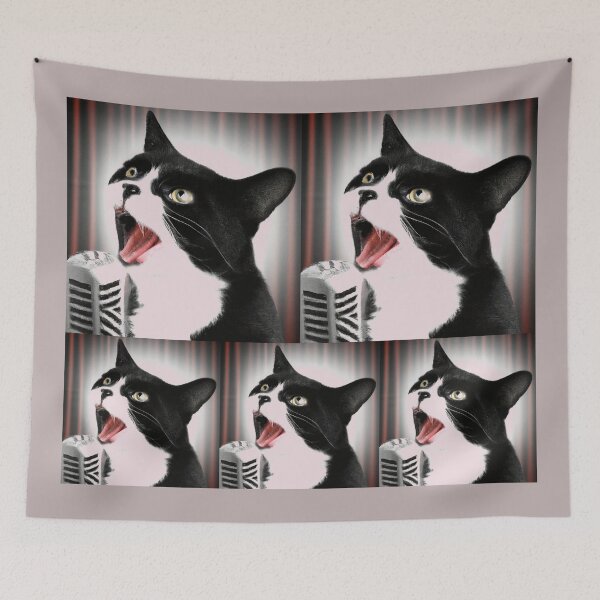 Item preview, Rock Star Cat Singing In A Microphone, Cat 13 designed and sold by LesTheArt.