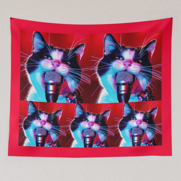 Item preview, Rock Star Cat Singing In A Microphone, Cat 14 designed and sold by LesTheArt.