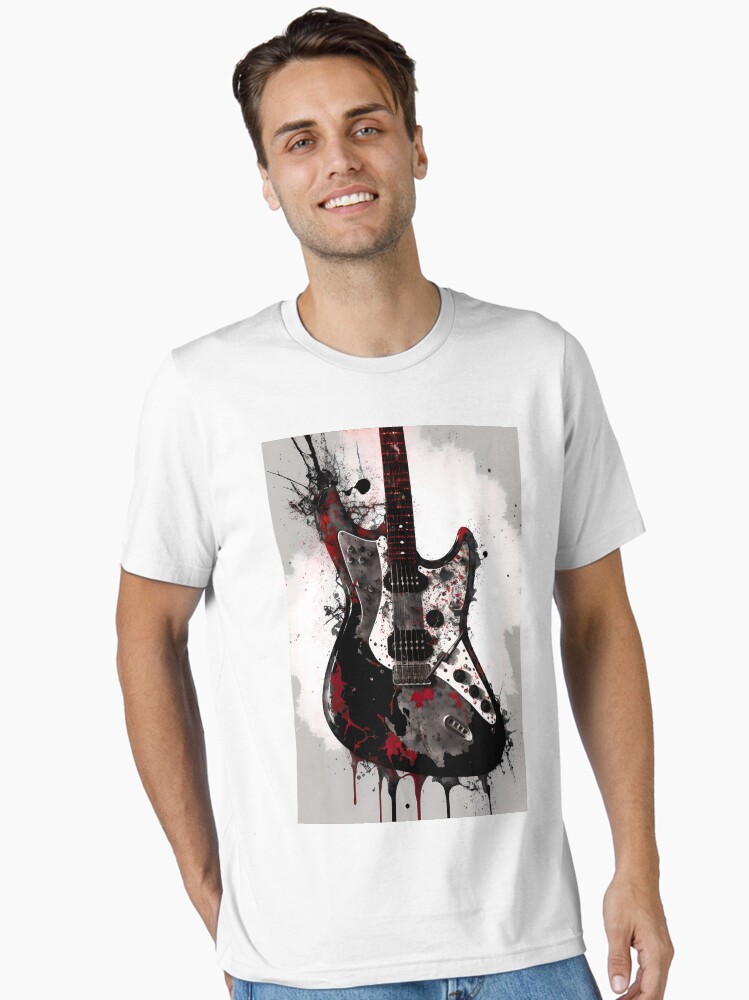Camiseta esencial for Sale con la obra «Guitarra eléctrica roja y