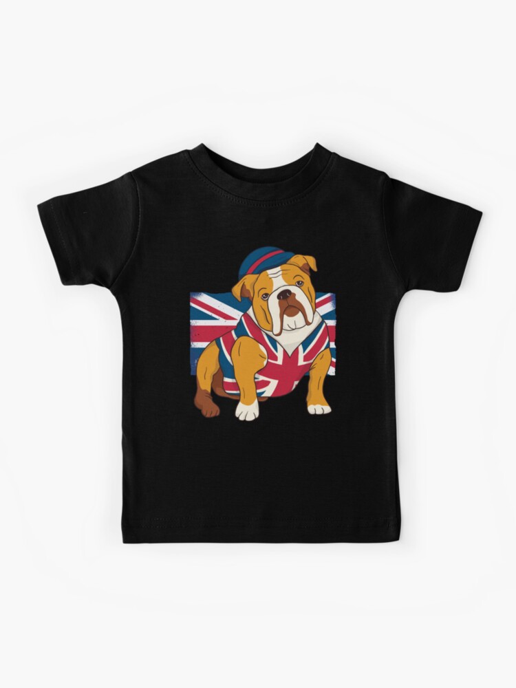 Funny English Bulldog King III Mens Charles British Flag Kids T-Shirt for  Sale by pipsmerch