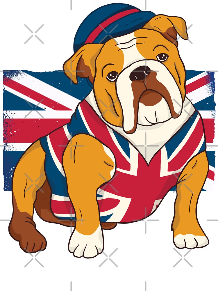 Funny English Bulldog King III Mens Charles British Flag - Kings Coronation  May 2023 - Kids T-Shirt