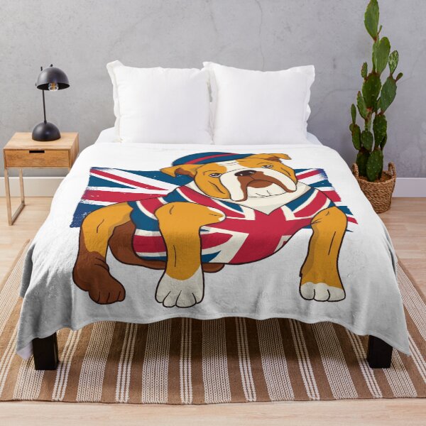 Item preview, Funny English Bulldog King III Mens Charles British Flag designed and sold by pipsmerch.
