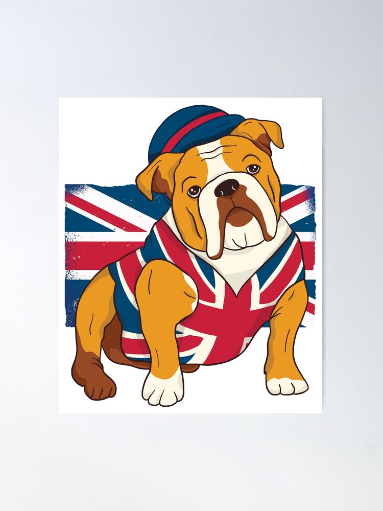 Funny English Bulldog King III Mens Charles British Flag Kids T-Shirt for  Sale by pipsmerch