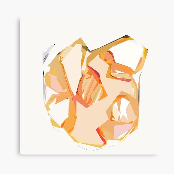 Golden Heart Abstract Art Print Canvas Print