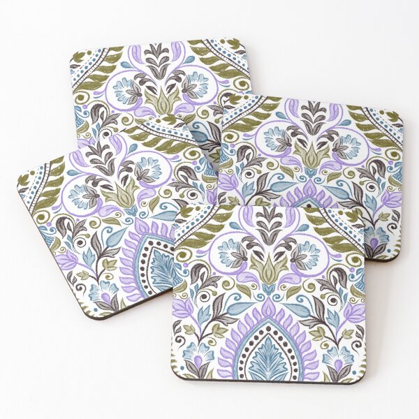 Item preview, Garden Flowers and Paisley Patterns -  White Background designed and sold by SemDesigns1.