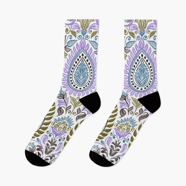 Item preview, Garden Flowers and Paisley Patterns -  White Background designed and sold by SemDesigns1.