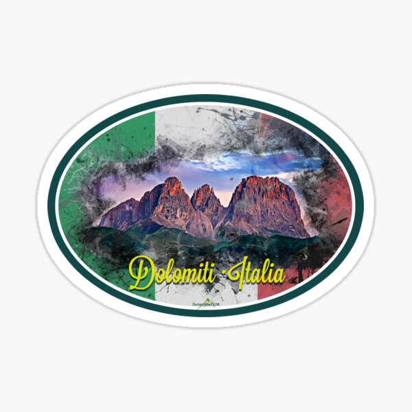 Item preview, Dolomites, Dolomiti Mountains Italy Sticker T-Shirt 01 designed and sold by OuterShellUK.
