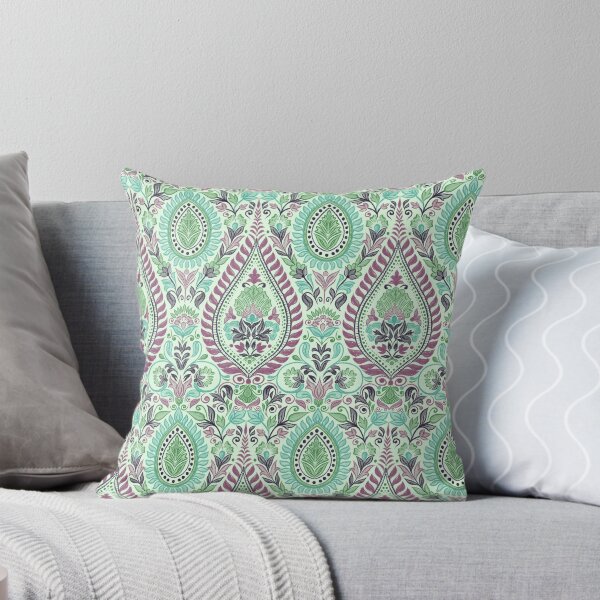 Item preview, Garden Flowers and Paisley Patterns - light Green Background designed and sold by SemDesigns1.