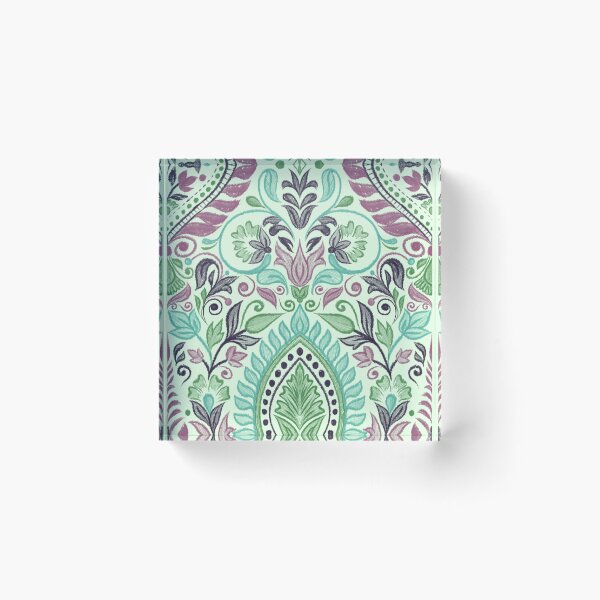Item preview, Garden Flowers and Paisley Patterns - light Green Background designed and sold by SemDesigns1.