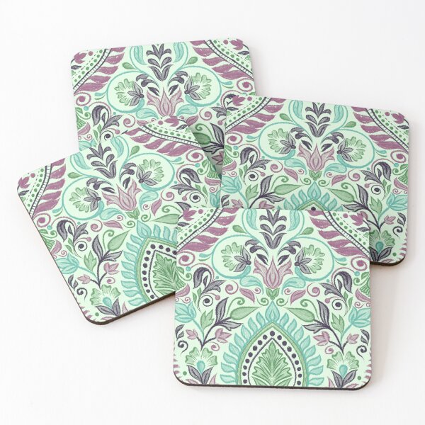 Item preview, Garden Flowers and Paisley Patterns - light Green Background designed and sold by SemDesigns1.