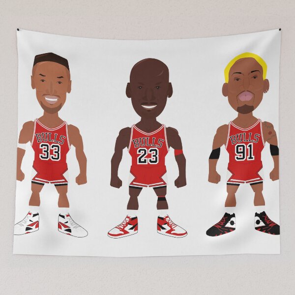 Item preview, Campeones de baloncesto de Chicago: Jordan Pippen Rodman versión roja designed and sold by elkoraichia.