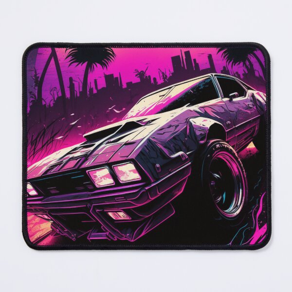 Item preview, 80s Car In Pursuit In Front Of A City And Synthwave Sun designed and sold by Nightarcade.
