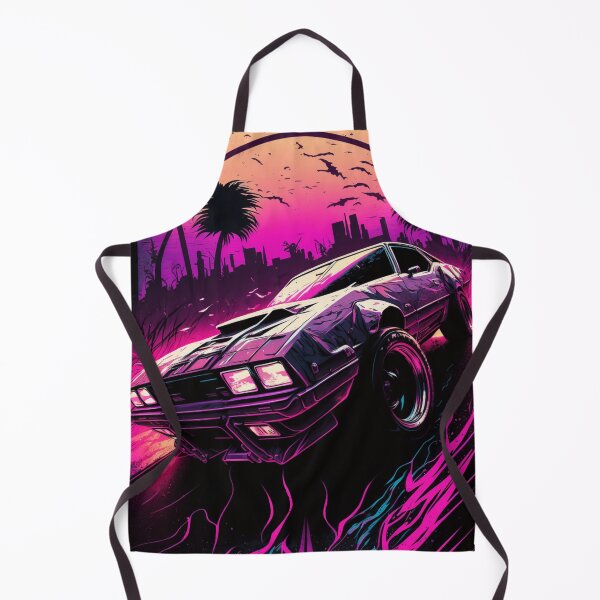 Item preview, 80s Car In Pursuit In Front Of A City And Synthwave Sun designed and sold by Nightarcade.