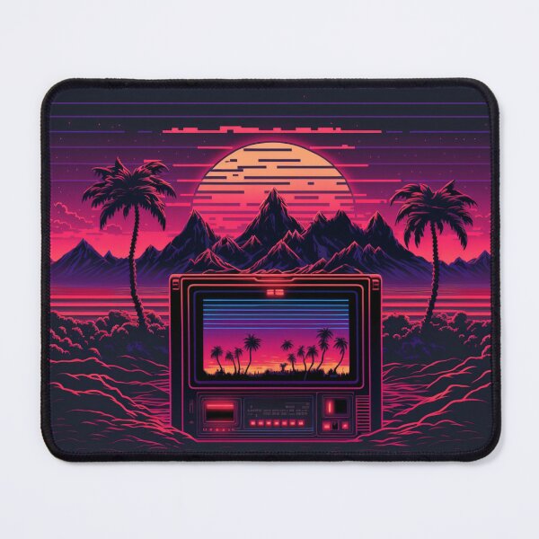 Item preview, 80s Gaming Console Mountains And Synthwave Sun designed and sold by Nightarcade.