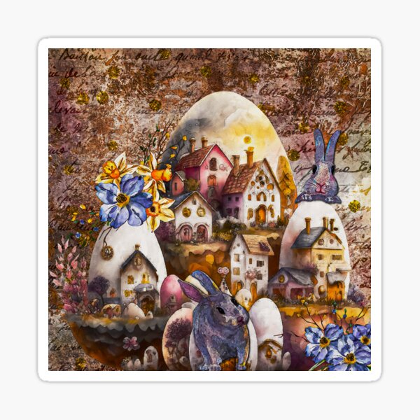 Item preview, Easter Bunnies at home designed and sold by puravidavisions.