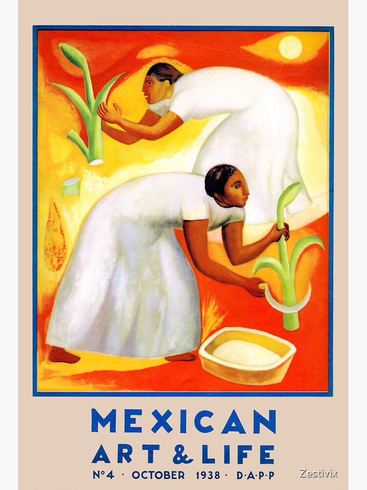 Vintage Mexican Na Ve Art Art And Life Magazine Cover October 1938 N   Bg,f8f8f8 Flat,750x,075,f Pad,750x1000,f8f8f8 