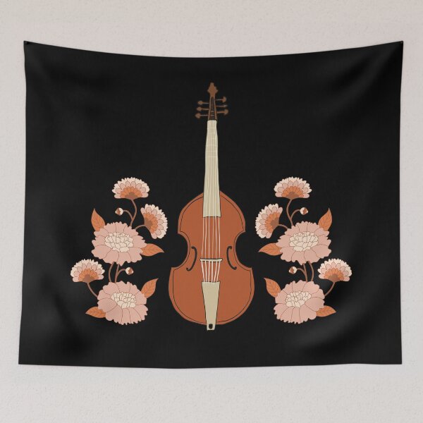 Item preview, Viol with flowers - variant designed and sold by piesdesignart.