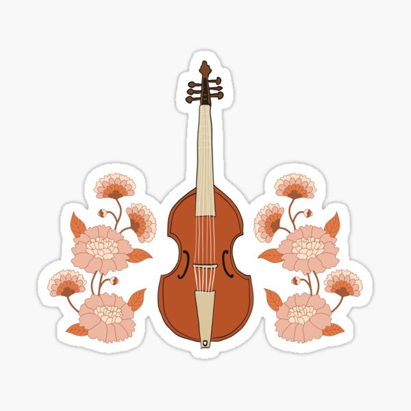 Item preview, Viol with flowers - variant designed and sold by piesdesignart.