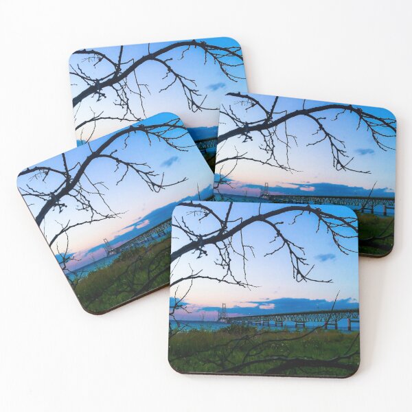 Item preview, Mackinaw Bridge Framed By Branch Silhouette designed and sold by Nalinne Jones.