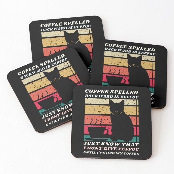 Item preview, Coffee Spelled Backwards Is Eeffoc Cat Drinking, Coffee Lover designed and sold by uriwe.