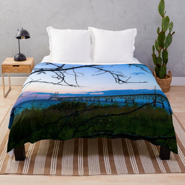 Item preview, Mackinaw Bridge Framed By Branch Silhouette designed and sold by Nalinne Jones.