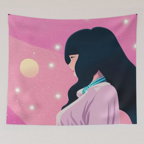 Item preview, Retro woman in moonlight designed and sold by Girly-Universe.