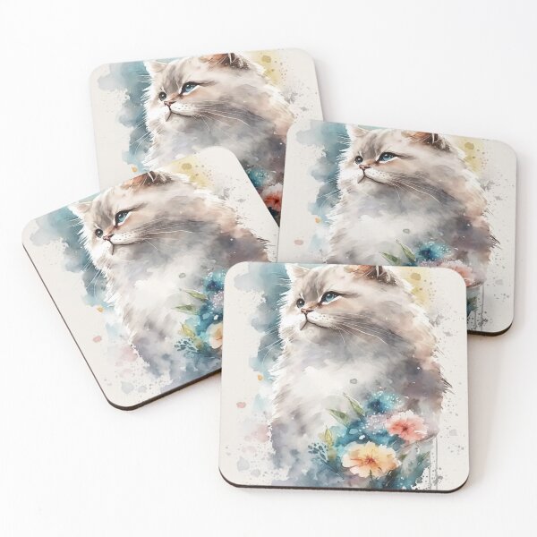 Item preview, A Watercolor of an Angora Cat's Lush Coat designed and sold by ANWA15.