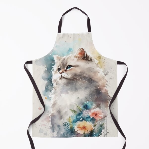 Item preview, A Watercolor of an Angora Cat's Lush Coat designed and sold by ANWA15.