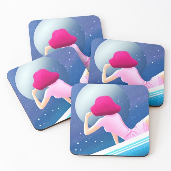 Item preview, Woman looking at the moon retro and vintage style designed and sold by Girly-Universe.