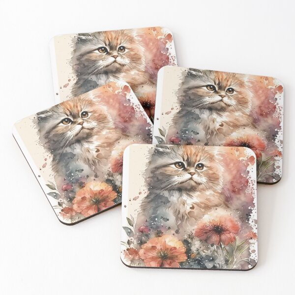 Item preview, A Watercolor of an Angora Cat's Delicate Features designed and sold by ANWA15.