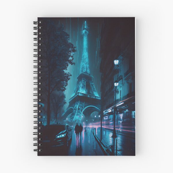 Item preview, Rainy Nights in Paris: A Neon Digital Art Tribute to the City of Lights with the Eiffel Tower as the Central Icon. designed and sold by Rais002.