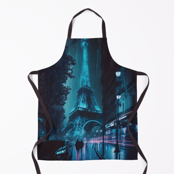 Item preview, Rainy Nights in Paris: A Neon Digital Art Tribute to the City of Lights with the Eiffel Tower as the Central Icon. designed and sold by Rais002.