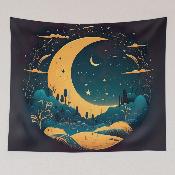 Item preview, Moon night illustration designed and sold by MystiS.
