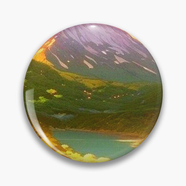 Item preview, a beautiful valley below the mountain - Anime scenery designed and sold by hedoniism-shop.
