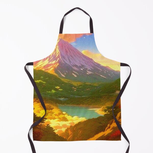 Item preview, a beautiful valley below the mountain - Anime scenery designed and sold by hedoniism-shop.