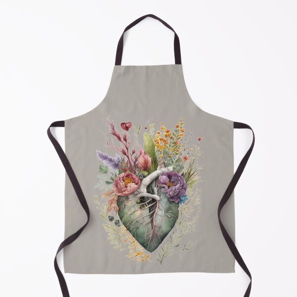 Item preview, Floral overgrown Heart - anatomy floral botanical watercolor illustration (cutout) designed and sold by EmeraldeaArt.